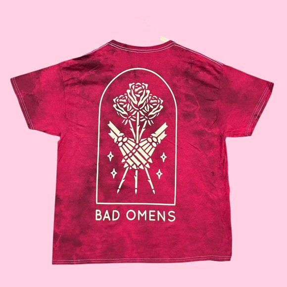 Bad Omens Skelton Roses Heavy Metal Band Tie-Dye Tee L - Picture 1 of 4